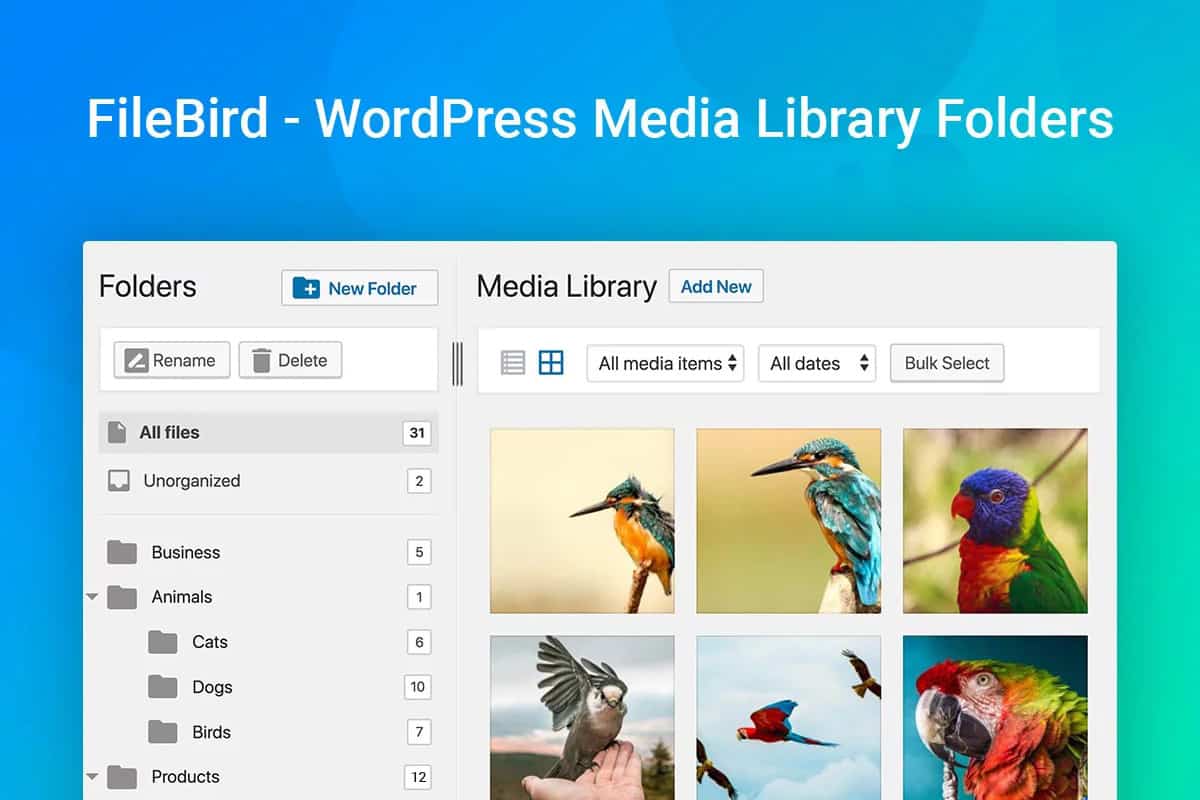 Filebird WordPress Merdia Library